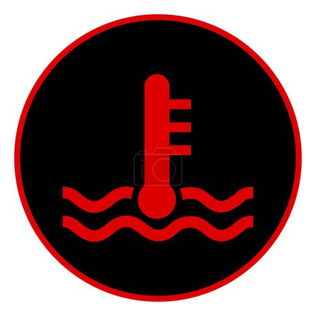 Illustration for Engine Temperature Warning Light Symbol Sign, Vector Illustration, Isolate On White Background Label. EPS10 - Royalty Free Image