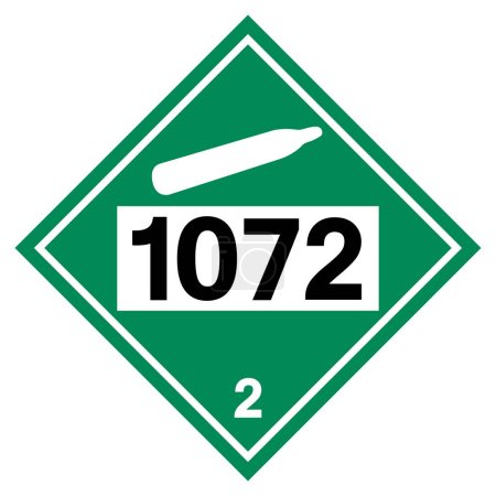 Ilustración de UN1072 Signo de símbolo de oxígeno de clase 2, ilustración vectorial, aislamiento en la etiqueta de fondo blanco .EPS10 - Imagen libre de derechos