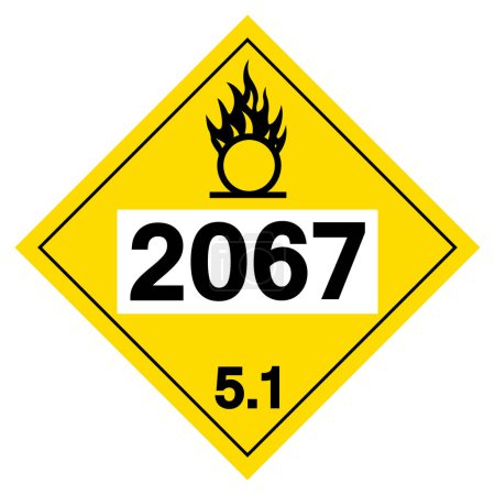 Ilustración de UN2067 Clase 5.1 Signo de símbolo de nitrato de amonio, ilustración de vectores, aislamiento sobre fondo blanco, etiqueta .EPS10 - Imagen libre de derechos