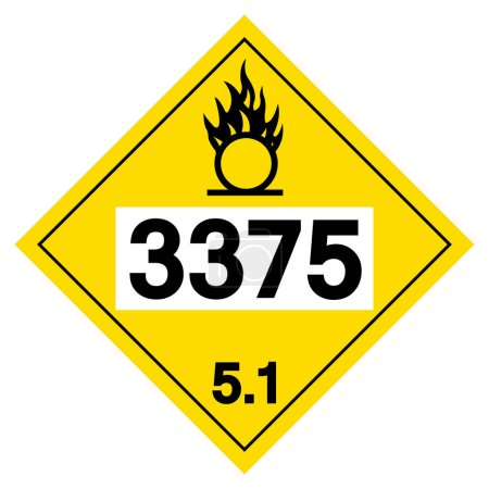 Illustration for UN3375 Class 5.1 Ammonium nitrate Symbol Sign, Vector Illustration, Isolate On White Background, Label .EPS10 - Royalty Free Image