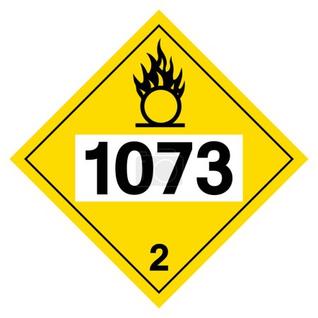 Ilustración de UN1073 Signo de símbolo de oxígeno de clase 2, ilustración vectorial, aislamiento sobre fondo blanco, etiqueta .EPS10 - Imagen libre de derechos