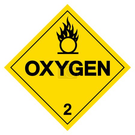 Ilustración de Signo de símbolo de clase 2 de oxígeno, ilustración vectorial, aislamiento sobre fondo blanco, etiqueta .EPS10 - Imagen libre de derechos
