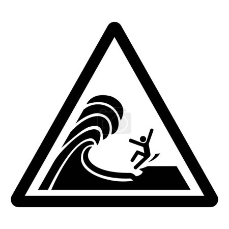 Ilustración de Ondas de advertencia se rompen en la cornisa Stand Back Symbol Sign, Vector Illustration, Aislar en la etiqueta de fondo blanco. EPS10 - Imagen libre de derechos