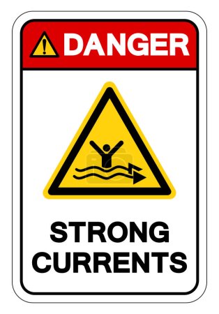 Danger Strong Current Watch Out Symbol Zeichen, Vektor Illustration, isoliert auf weißem Hintergrund Etikett. EPS10 