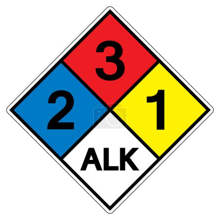 Illustration for NFPA Diamond 704 2-3-1 ALK Symbol Sign, Vector Illustration, Isolate On White Background Label. EPS10 - Royalty Free Image