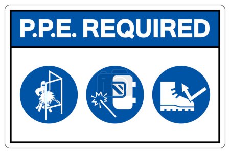 Illustration for PPE. Required Symbol Sign ,Vector Illustration, Isolate On White Background Label .EPS10 - Royalty Free Image