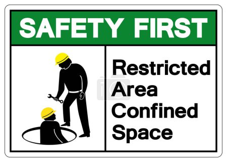 Illustration for Safety First Confined Space Restricted Area Symbol Sign, Vector Illustration, Isolated On White Background Label.EPS10 - Royalty Free Image
