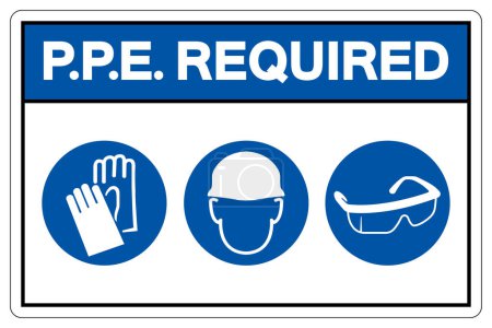 Illustration for PPE. Required Symbol Sign ,Vector Illustration, Isolate On White Background Label.EPS10 - Royalty Free Image