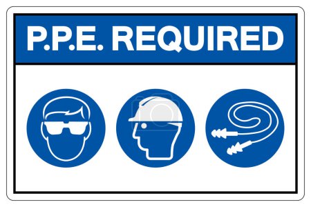 Illustration for PPE. Required Symbol Sign ,Vector Illustration, Isolate On White Background Label.EPS10 - Royalty Free Image