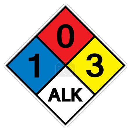 Illustration for NFPA Diamond 704 1-0-3 ALK Symbol Sign, Vector Illustration, Isolate On White Background Label.EPS10 - Royalty Free Image