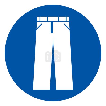 Ilustración de Pantalones largos Signo de símbolo, ilustración vectorial, aislado en la etiqueta de fondo blanco. - Imagen libre de derechos