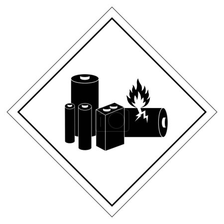 Illustration for Lithium Batteries Symbol Sign, Vector Illustration, Isolate On White Background Label.EPS10 - Royalty Free Image