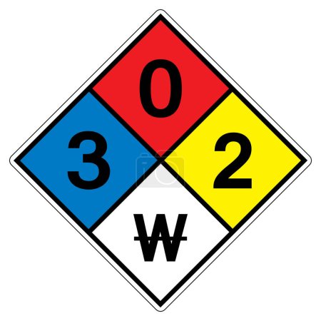 Illustration for NFPA Diamond 704 3-0-2 W Symbol Sign, Vector Illustration, Isolate On White Background Label.EPS10 - Royalty Free Image