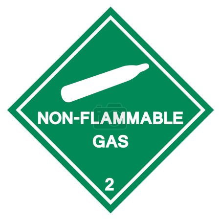 Ilustración de Signo de símbolo de gas no inflamable, ilustración vectorial, aislamiento en la etiqueta de fondo blanco. - Imagen libre de derechos
