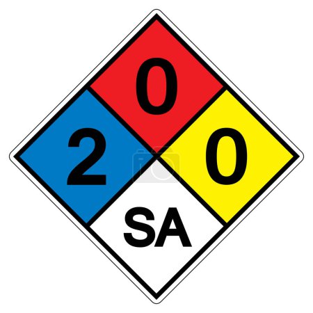 Illustration for NFPA Diamond 704 2-0-0 SA Symbol Sign, Vector Illustration, Isolate On White Background Label.EPS10 - Royalty Free Image