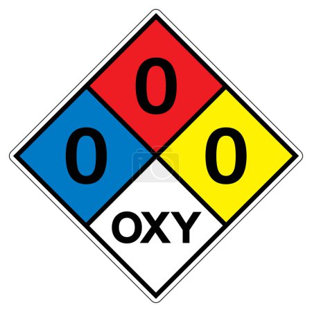 Illustration for NFPA Diamond 704 0-0-0 OXY Symbol Sign, Vector Illustration, Isolate On White Background Label.EPS10 - Royalty Free Image