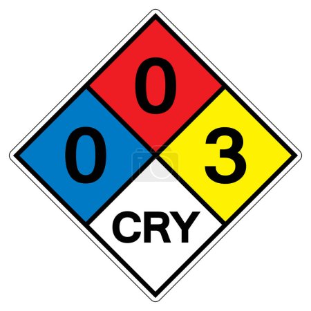 Illustration for NFPA Diamond 704 0-0-3 CRY Symbol Sign, Vector Illustration, Isolate On White Background Label.EPS10 - Royalty Free Image