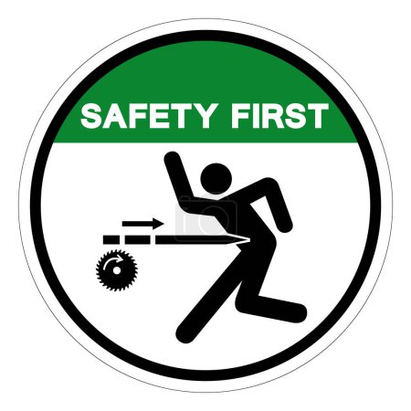 Illustration for Safety First Kickback Hazard Symbol Sign, Vector Illustration, Isolate On White Background Label.EPS10 - Royalty Free Image