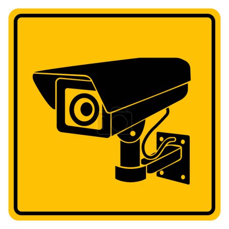 Ilustración de Signo de símbolo de CCTV, ilustración de vectores, aislamiento en la etiqueta de fondo blanco. - Imagen libre de derechos
