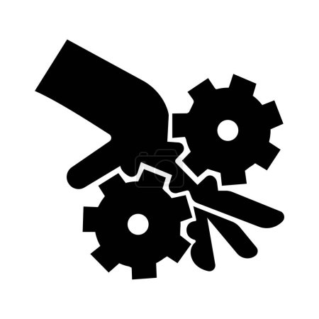 Ilustración de Entanglement Hazard Finger Black Icon, ilustración vectorial, aislamiento en la etiqueta de fondo blanco.EPS10 - Imagen libre de derechos