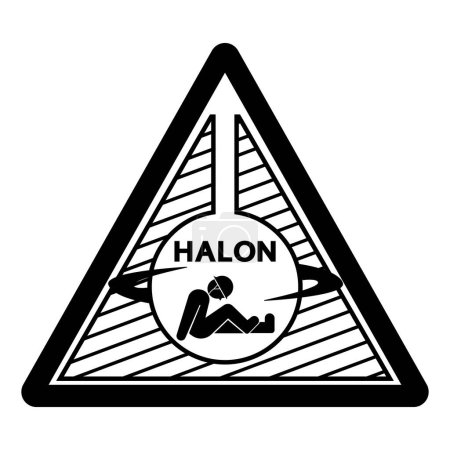 Illustration for Warning Halon Symbol Sign ,Vector Illustration, Isolate On White Background Label.EPS10 - Royalty Free Image