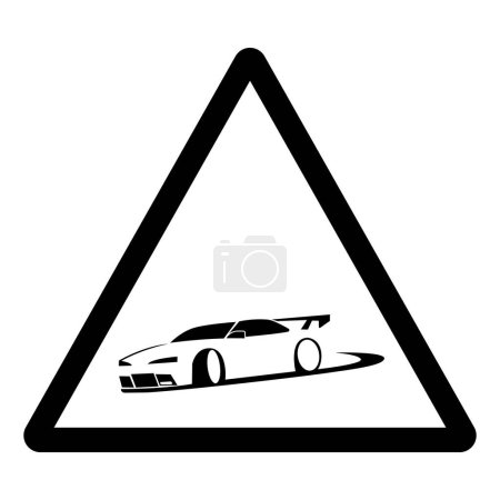 Ilustración de Signo de símbolo de área de deriva de carreras, ilustración vectorial, aislamiento en la etiqueta de fondo blanco. - Imagen libre de derechos