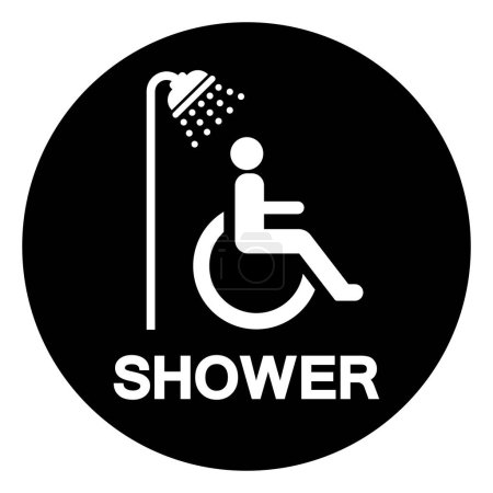 Illustration for Accessible Shower Symbol Sign,Vector Illustration, Isolated On White Background Label.EPS10 - Royalty Free Image