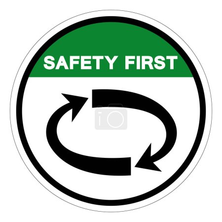 Illustration for Safety First Spinning Parts Symbol Sign, Vector Illustration, Isolate On White Background Label.EPS10 - Royalty Free Image