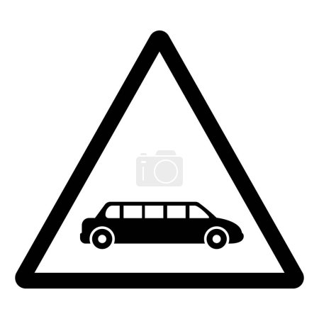 Téléchargez les illustrations : Signe de symbole de limousine, illustration vectorielle, isolement sur l'étiquette de fond blanche.EPS10 - en licence libre de droit