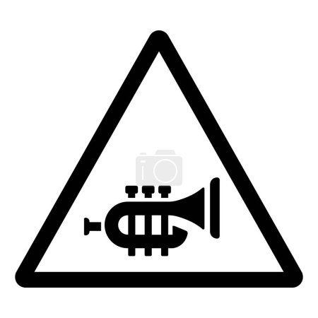 Signo de símbolo de trompeta, ilustración vectorial, aislamiento en la etiqueta de fondo blanco.
