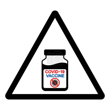 Téléchargez les illustrations : Signe de symbole de vaccin Covid-19, illustration vectorielle, isolé sur l'étiquette de fond blanche.EPS10 - en licence libre de droit