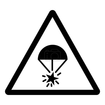 Ilustración de Signo de símbolo de bengala de paracaídas de cohete, ilustración vectorial, aislamiento en la etiqueta de fondo blanco. - Imagen libre de derechos