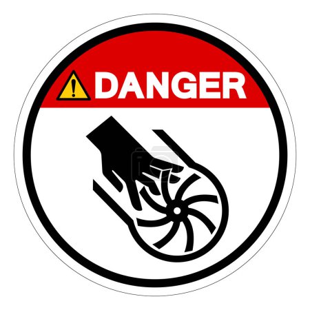 Gefahr Schneiden der Finger Impeller Blade Symbol Zeichen, Vektor Illustration, isoliert auf weißem Hintergrund Label.EPS10
