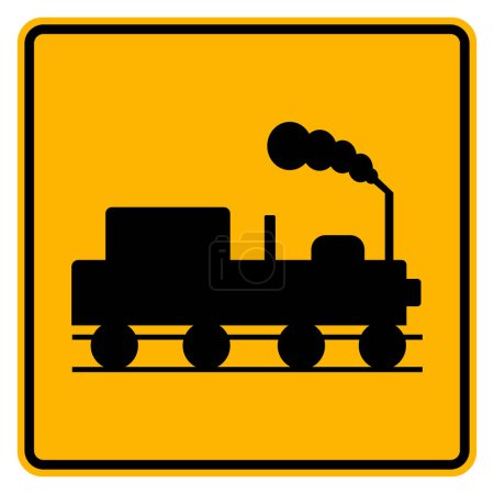 Téléchargez les illustrations : Panneau de signalisation routière ferroviaire, Illustration vectorielle, Isoler sur l'étiquette de fond blanche.EPS10 - en licence libre de droit