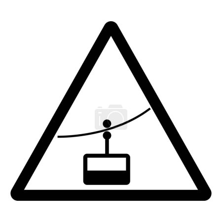 Signe de symbole de téléphérique, illustration vectorielle, isolement sur l'étiquette de fond blanche.EPS10