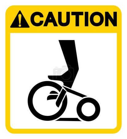 Caution Hand Entanglement Belt Drive Symbol Sign, Vector Illustration, Isolate On White Background Label.EPS10