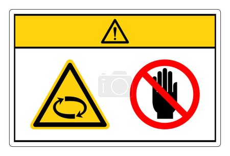 Attention pièces de filature ne touchez pas signe symbole, illustration vectorielle, isoler sur l'étiquette de fond blanc.EPS10