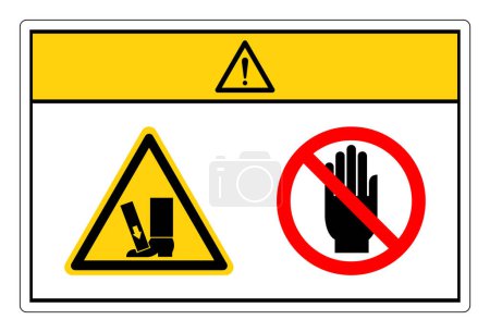 Caution Foot Crush Force From Above Do Not Touch Symbol Sign, Vector Illustration, Isolate On White Background Label.EPS10