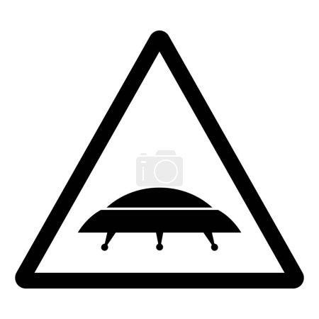 Signo de símbolo OVNI, ilustración vectorial, aislamiento en la etiqueta de fondo blanco.