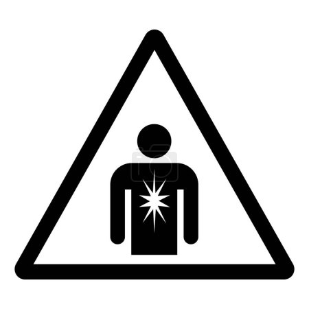 Ilustración de Signo de símbolo de peligro de cáncer de benceno, ilustración vectorial, aislamiento en la etiqueta de fondo blanco. - Imagen libre de derechos