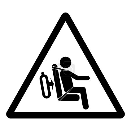Signe de symbole de danger d'écrasement de siège de SCBA, illustration vectorielle, isolement sur l'étiquette de fond blanche.EPS10