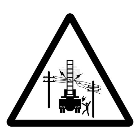 Téléchargez les illustrations : L'équipement de danger d'électrocution n'est pas signe isolé de symbole, illustration vectorielle, isolement sur l'étiquette blanche de fond. - en licence libre de droit