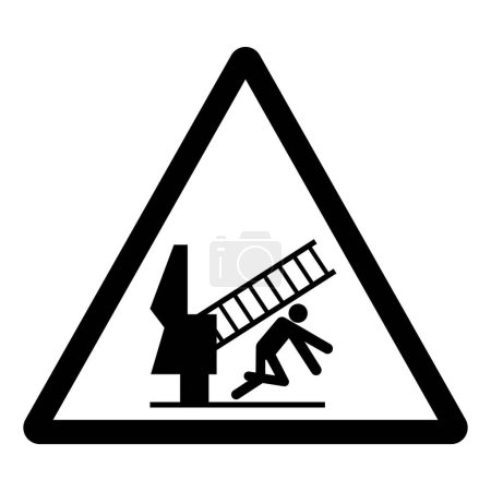 Crush Or Crash Hazard Alway Restrain Ladders Symbol Sign, Vector Illustration, Isolate On White Background Label.EPS10
