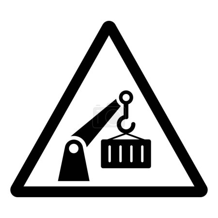 Warning Crane Overhead Symbol Sign, Vector Illustration, Isolate On White Background Label.EPS10