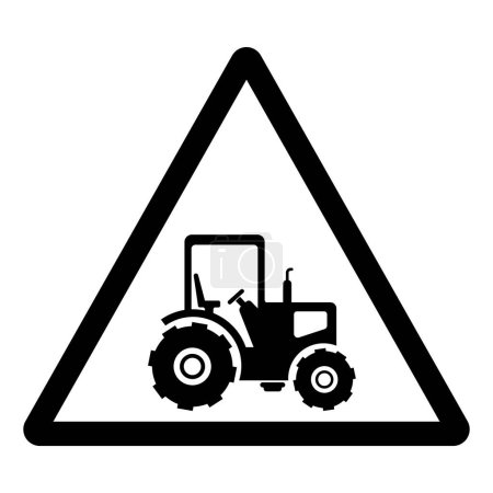 Achtung Bauernhof-Verkehrszeichen, Vektorillustration, isoliert auf weißem Hintergrund Label.EPS10
