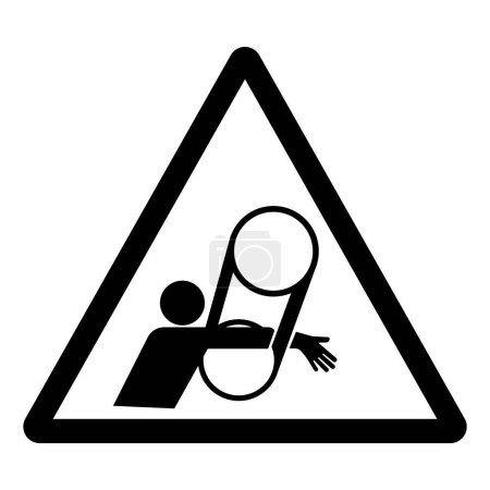Entanglement Hazard Arm Symbol Sign, Vector Illustration, Isolate On White Background Label.EPS10