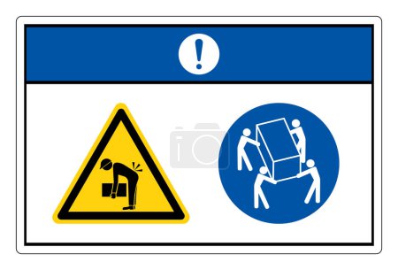 Notice Lift Hazard Use Four Person Lift Symbol Sign, Vector Illustration, Isolate On White Background Label.EPS10