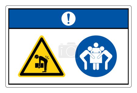 Notice Lift Hazard Use Three Person Lift Symbol Sign,Vector Illustration, Isolated On White Background Label.EPS10