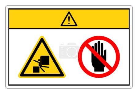 Caution Crush From Equipment Will Injury Or Kill Do Not Touch Symbol Sign, Vector Illustration, Isolate On White Background Label.EPS10