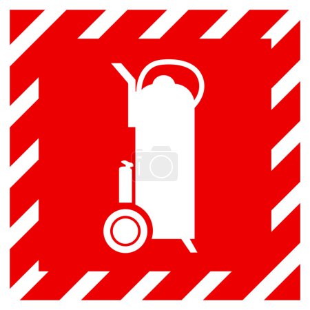 Signe de symbole de chariot de feu, illustration vectorielle, isolement sur l'étiquette de fond blanche.EPS10